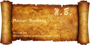 Mazur Bodony névjegykártya